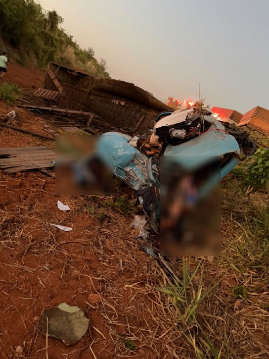 Batida entre caminhões mata três na BR-158, em Confresa; perícia investiga causas do acidente